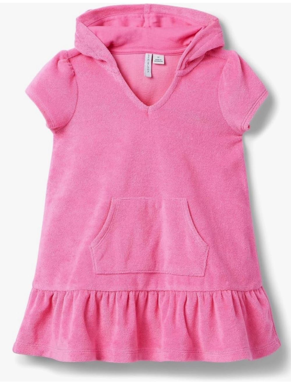 Janie & Jack Baby Girl Swim Swimsuit Terry Pink Hooded Cover Up Dress 3T Toddler
